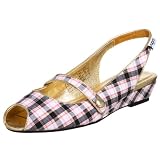 Sugar Womens Jenny Lee PlaidGold Wedge