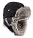 PISTIL Designs Women's Jasper Faux Suede and Fur, Bomber Style Hat, Black