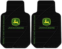 John Deere Factory Style Logo Trim-To-Fit Molded Passenger/Driver Front Floor Mats - Set of 2