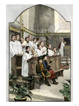 Choir Singing a Christmas Hymn