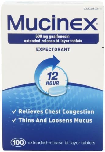 Mucinex 12-Hour Chest Congestion Expectorant Tablets, 100 Count x Multipack of 4