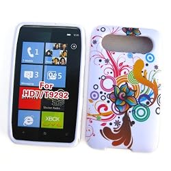 HTC HD7 (T-Mobile) Crystal Silicone Skin Case "Colorful Flowers" Design