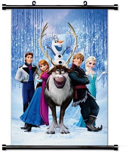 Art Poster with Frozen Cartoon Wall Scroll Poster Fabric Painting 24 by 36-Inch(60 X 90 cm)