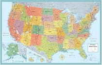 US Rolled Map (M Series World Wall Maps)