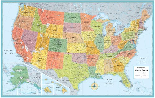 Rand Mcnally Us Wall Map (M Series U.S.A. Wall Maps) 50