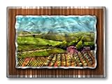 IMAGE OF 32x23 Vineyard landscape metal art, contemporary home decor, modern wall sculpture