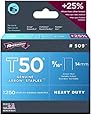 Arrow 509 Genuine T50 9/16-Inch Staples, 1,250-Pack