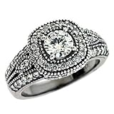 14k White 1.32 Ct Diamond Engagement Ring - Size 7.0