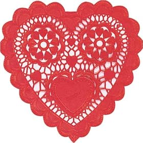3.5 Red Heart Doilies by Rubies