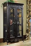 Mediterranean French Country Style Kitchen Safe (Antique Black) (80 H x 44 W x 17 D)