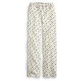 Snowflake Print Ribbed Knit Pajama Pants