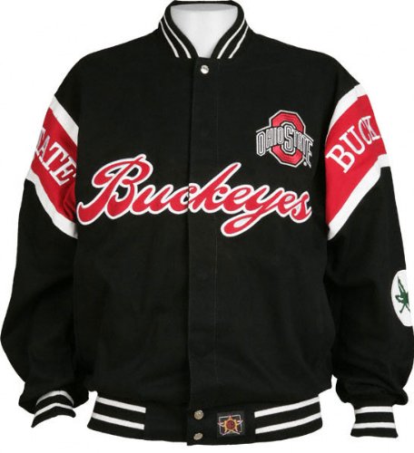 Ohio State Buckeyes Black Adult Twill Jacket
