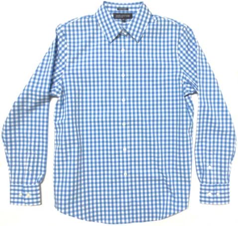 Jones New York Signature Women's Easy Care Dress Shirt, Checkered (Small, Blue / White)