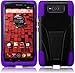 For For Motorola Droid Ultra XT1080 Hybrid TSTAND TUFF IMPACT Cover Case (Black/Purple)