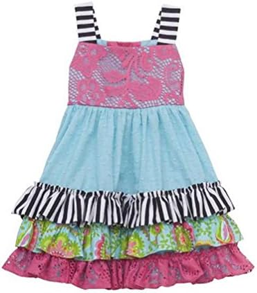 Rare Editions Counting Daisies Zebra Lace Clipdot Dress (2T)