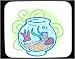 Decorated Mouse Pad with gold, water, fish, pet, bowl