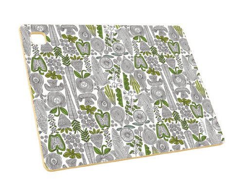 Epicurean Designer Series Veggie Illustration 14 by 11-Inch Cutting Board, Natural