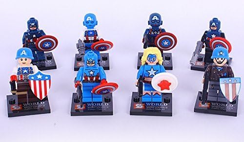 Super Heroes Avengers Captain American Minifigure Building Blocks Bricks Assembly Toy 8pcs Not Lego