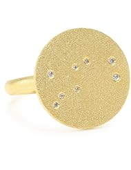 Ella Poe "Constellations" 14k Vermeil Gemini Diamond Ring, Size 7