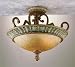 Semi Flush, Burnished Sage finish and Gold, Glow Gl