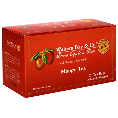 Walters Bay & Company, Pure Ceylon Gold Tag Mango Tea, 25-Count Boxes (Pack of 8) by Walter