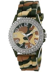 Golden Classic Womens 2219_camoband "Savvy Jelly" Rhinestone Camouflage Silicone Watch