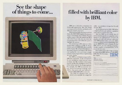 1984 IBM 5080 Graphics System CAD/CAM Computer 2-Page Print Ad (Memorabilia) (47140)