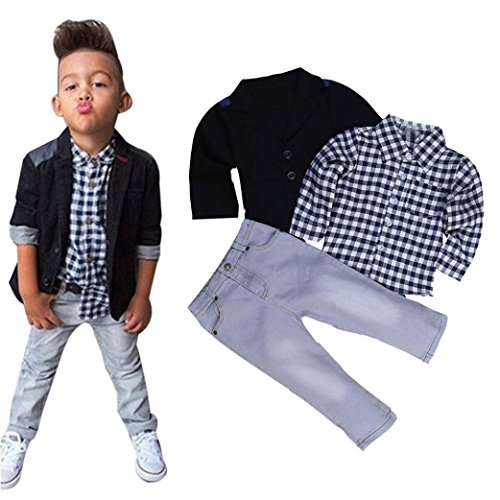 Elevin(TM)Kids Boys Business Suit+Shirt Tops+Trousers Children Clothes Outfits