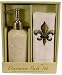 Fleur de Lis Ceramic soap dispenser and towel set in gift box