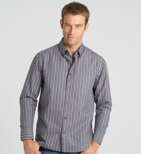 Big & Tall Blue Harbour Long Sleeve Washed Stripe Shirt