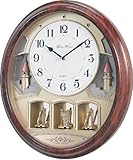IMAGE OF New Haven 6228ARMKS 18-1/2 by 12-1/8 by 3-5/8-Inch Hi-Fi Melodies in Motion Clock, Walnut