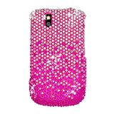 Sparkling Pink with Silver Full Diamond Rhinestone Snap on Hard Skin Faceplate Bling Cover Case for Blackberry Tour 9630