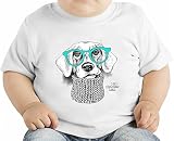 Dog With Blue Glasses オーガニックベビーTシャツ 12 - 18 Months