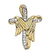 18K Yellow Gold Diamond Cross Pendant