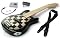 Chequered Black Childrens Guitar Package: 1/2 size Childs Electric Guitar for Kids Beginners aged 5-9, Headphone Amp, Tuner, Patch Lead, Plectrums and Guitars Strap