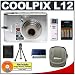 Nikon Coolpix L12 7.1 Megapixel Digital Camera with 3x Optical Zoom + High Speed 2.0 USB SecureDigital Card Reader + (4) - 2700mAh AA NiMH Rechargeable Batteries w/5 Hour 110-220v Charger + Digital Camera Case