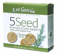R. W. Garcia 5 Seed Crackers with Rosemary & Garlic, Sea Salted, 4.0 -Ounce Boxeses (Pack of 6)