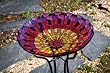 Azalea Stained Glass Birdbath