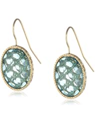 1928 Jewelry "Aqua Verde" Gold-Tone Light Aqua Oval Faceted Drop Earrings