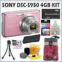 Sony Cybershot DSC-S950/P 10.1 MP Digital Camera in Pink + 4GB Deluxe Accessory Kit