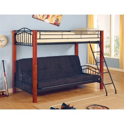 Elk City Twin/Futon Bunk Bed with Angled Ladder in Black