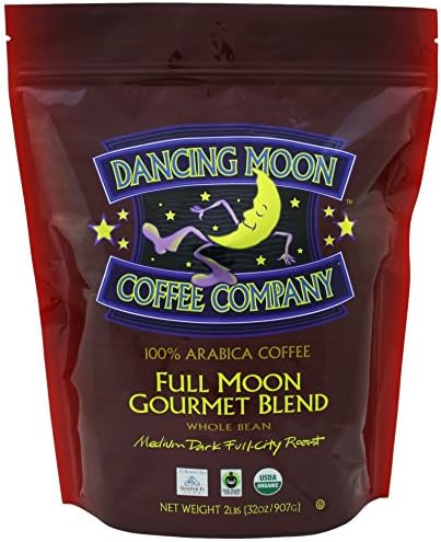 Dancing Moon Full Moon Gourmet Blend Whole Bean Organic Fair Trade Coffee, 2 lbs.