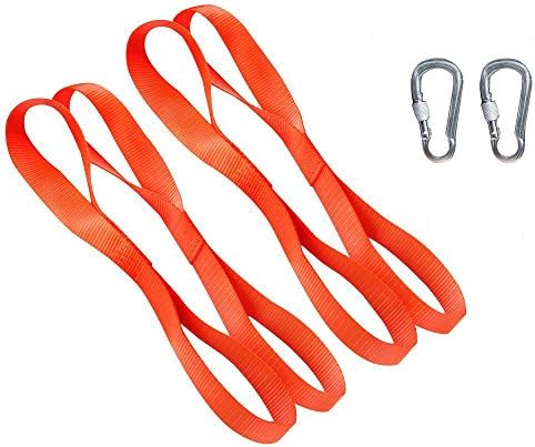 Solid Heavy Duty Soft Loops Tie Downs By UUAT Cargo Straps 4 Pk 2300 Lbs Workload,4600Lb Break Strength Lab Tested.Tie Down Straps for Towing ATV, UTV, Motorcycle ,Lawn&amp;Garden Equipment Etc (18'')