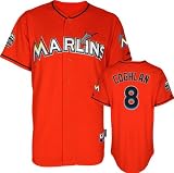 Chris Coghlan Jersey: Miami Marlins #8 Alternate Firebrick Authentic Cool Base&Atilde;&cent;"&Acirc;&cent; Jersey with Marlins Park Inaugural Season Patch