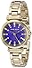Anne Klein Women's AK/1622PMGB Swarovski Crystal Accented Purple Dial Gold-Tone Bracelet Watch