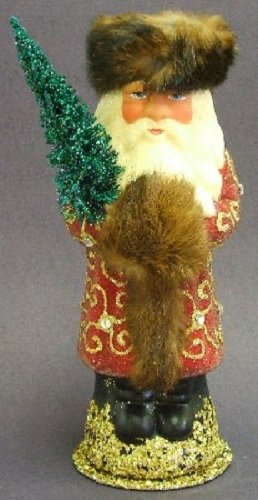 Ino Schaller German Paper Mache Red Russian Santa Ino Schaller German Paper Mache Red Russian Santa