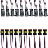 E Support 3 Pin Way Car Auto Waterproof Electrical Connector Plug Socket Kit with Wire AWG Gauge Marine Pack of 10