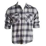Soul Cal Long Sleeved Flannel Check Shirt - Grey - Mens