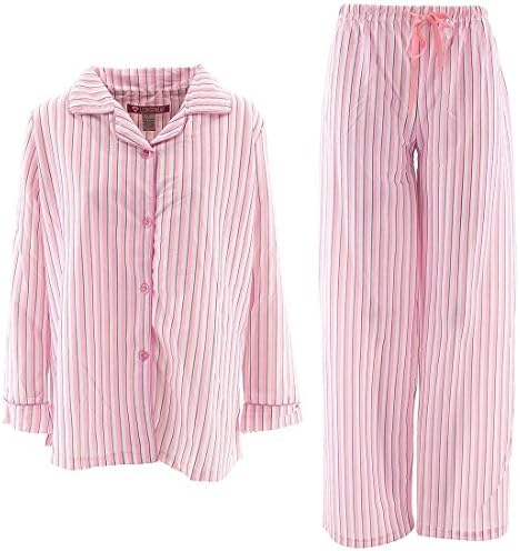 Love Lounge Wear Women's Valentine's Day Pink Striped Coat-style Pajamas