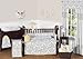 Sweet Jojo Designs Gray and White Damask Crib Bed Skirt Dust Ruffle for Elizabeth, Skylar, and Avery Collection Bedding Sets